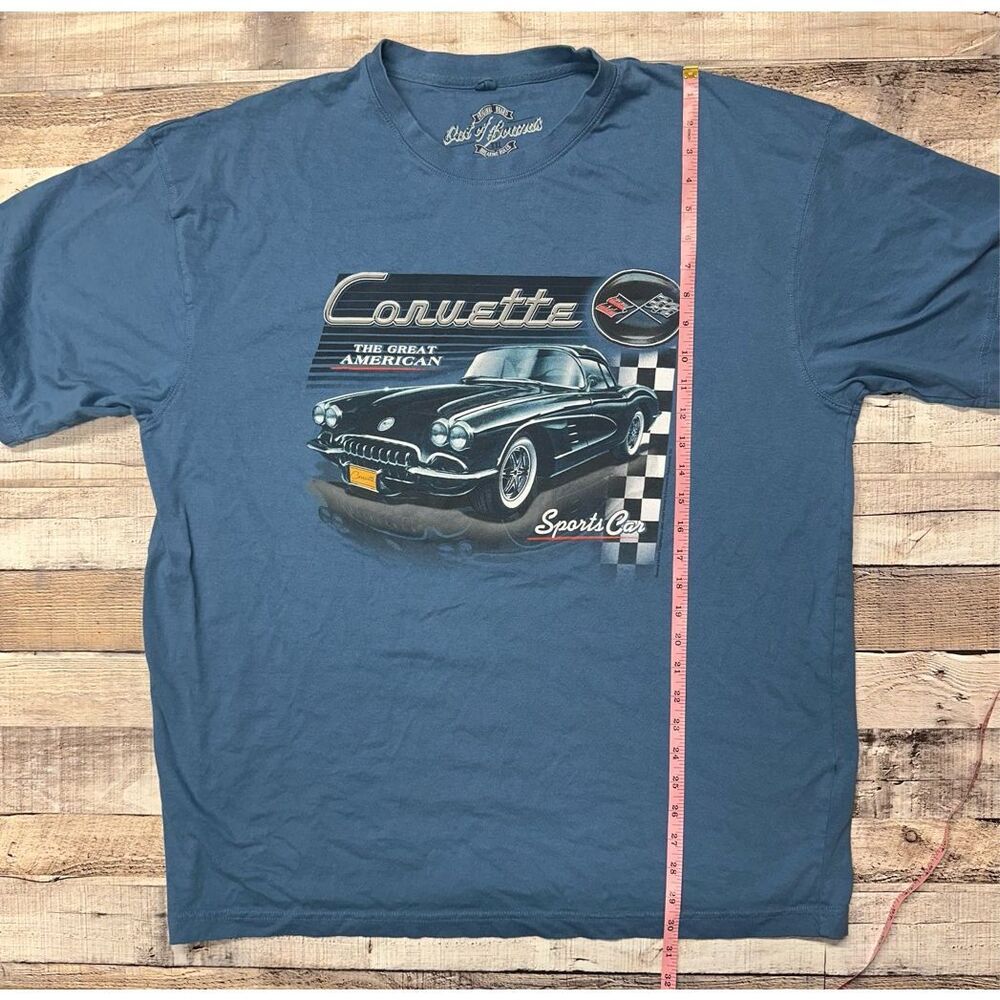 Mens XXL Corvette Sports Car The Great American Racing Cotton Blue Graphic Shirt - Picture 4 of 6